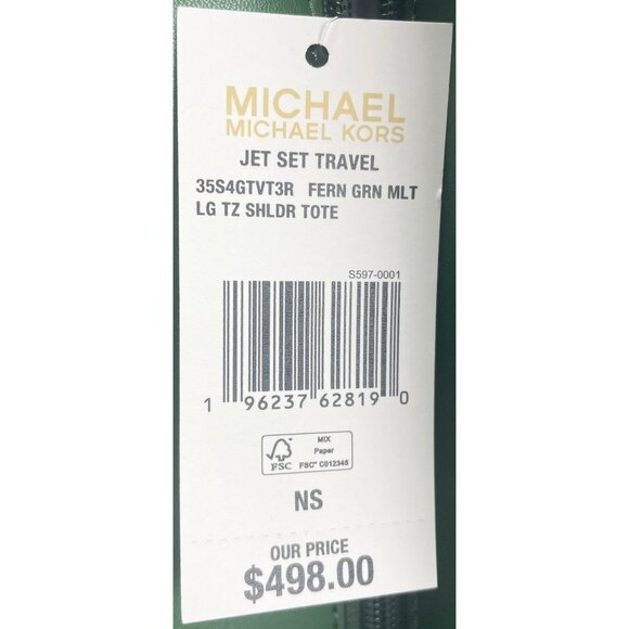 NEW Michael Kors Jet Set Travel Tote Bag Large Purse Handbag Stripe PVC Shoulder - Picture 4 of 7